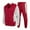 Red, variant on BXINGOHAI Patchwork 2 Pieces Sweatsuits for Men Full Zip Hooded Tracksuit Long Sleeve Sweatshirts and Drawstring Sweatpants Athletic Running Sport Outfit With Pocket Today Navy,S