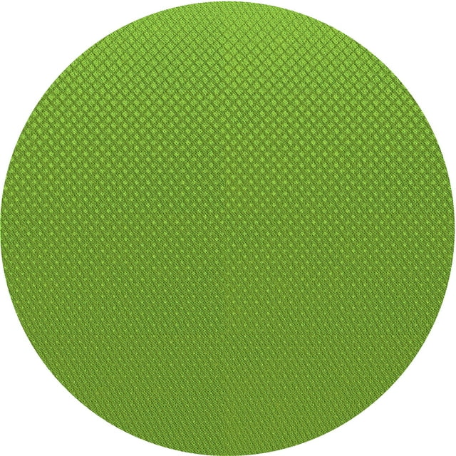 Ahgly Company Machine Washable Indoor Round Transitional Dark Lime Green Area Rugs, 3' Round