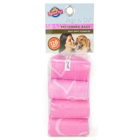120 Count Spotty - Hearts Dog Waste Bags, 8 Refill Rolls