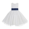 thumbnail image 2 of Ekidsbridal Girl Bridesmaid Flower Girl Dress - White Lace Corset Organza with Tiebow 186noFT-A (Size: M-10), 2 of 3