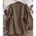 thumbnail image 6 of Women'S Winter Jackets Dressy Casual Ribbed Long Sleeve Lapel Fashion Work Busines Brown XXXL, 6 of 8