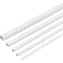 30pcs Plastic Square Bar Rods White Plastic Square Tubes 5 Sizes Square Hollow Tube Plastic Rods for DIY Building Making Architectural Model Making - 3/4/5/6/8mm