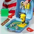 thumbnail image 3 of Kids Pretend to Play Set Toys  Children‘s Simulation Jewelry Dressing Table Toothbrush Tool Set Kitchen Tableware with Backback Box for Boys Girls  White, 3 of 8