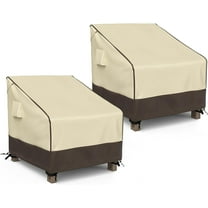 MR. COVER Patio Furniture Covers Waterproof, Outdoor Chair Covers for Rocking Chair, Heavy Duty Patio Adirondack Chair Cover Fits up to 32"W x 37"D x 36"H, Anti-UV, Brown & Khaki, 2 Pack