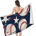 thumbnail image 2 of PHYHOO Baseball Print Pattern Oversized Quick Dry Microfiber Beach Towel Lightweight Sand Free Towel Super Soft &amp; Absorbent for Travel Swimming Sports 30x60in, 2 of 8