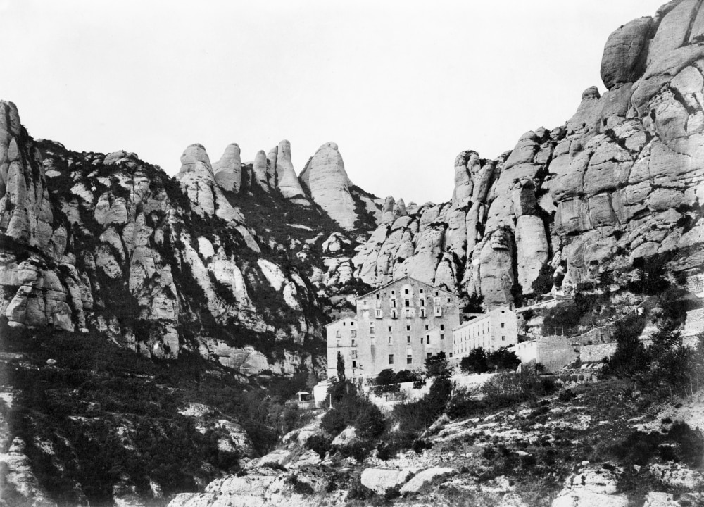 Spain Monserrat. /Na View Of The Monastery At Montserrat With