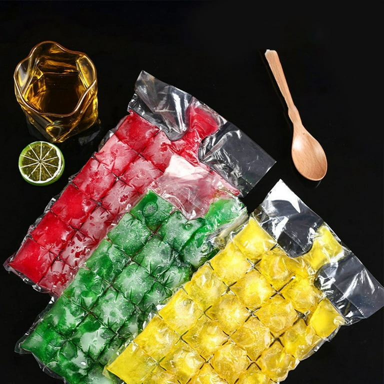 40-200Pcs Disposable Ice Cube Bags Ice Cubes Mold Tray Self-Seal for  Cocktail