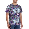 thumbnail image 2 of Qekee Purple Marble Texture Classic Fit T-Shirt Men's Shirt Men's Tight Short Sleeves for Exercise, Running, Mountaineering - Purple Marble Texture, 2 of 9