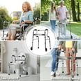 thumbnail image 2 of Giantex Aluminum Alloy Folding Walker, Stand-Assist Foldable Walker w/2 Wheels & Bi-Level Armrests, Height Adjustable Mobility Aid, Gray, 2 of 6