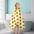 thumbnail image 6 of White Yellow Sunflower Pattern Hooded Bath Towel，50"x30" for Ages 3 To 12 Kids, Quick Dry Lightweight Soft Microfiber Hood Beach Towel Cover Up for Kids, 6 of 7