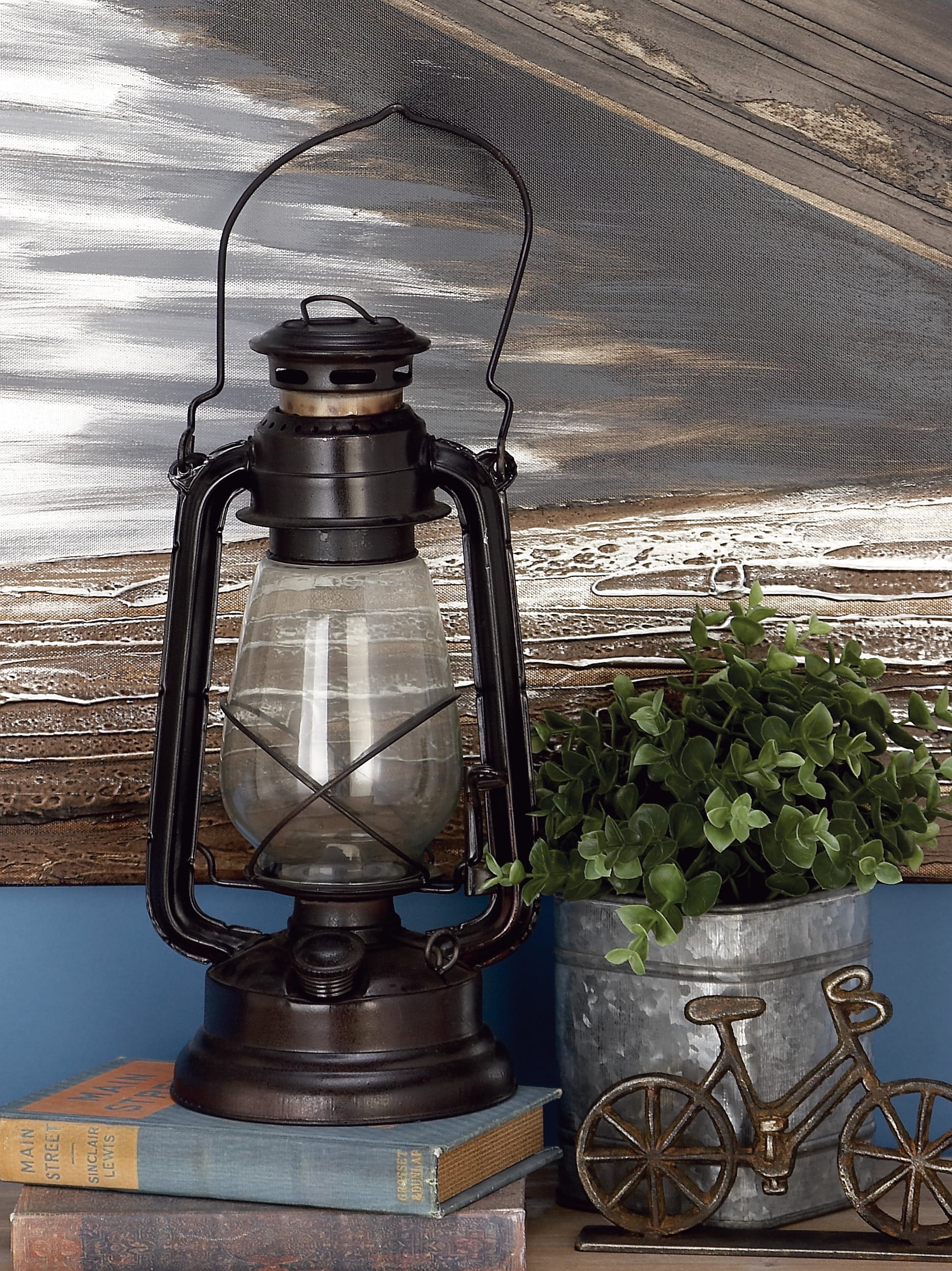 DecMode Vintage Metal Lantern, set of 3 13"