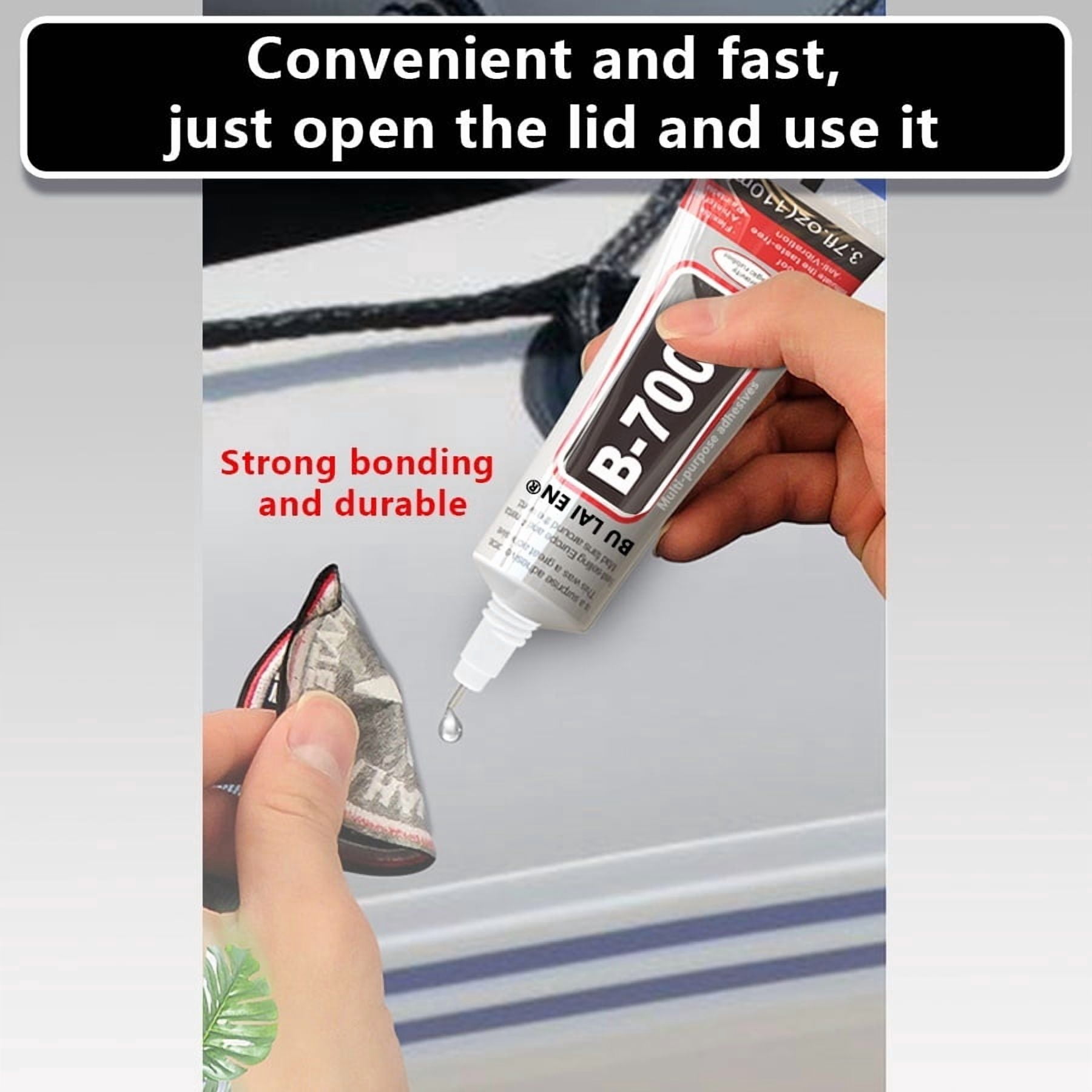 4 Count 110ml B7000 Clear Industrial Grade Multi-Purpose Adhesive, Strong Bond for Rhinestones, Crafts, Jewelry, Fabric, Wood, Glass, Phone Repair and Crystal Stone Bonding