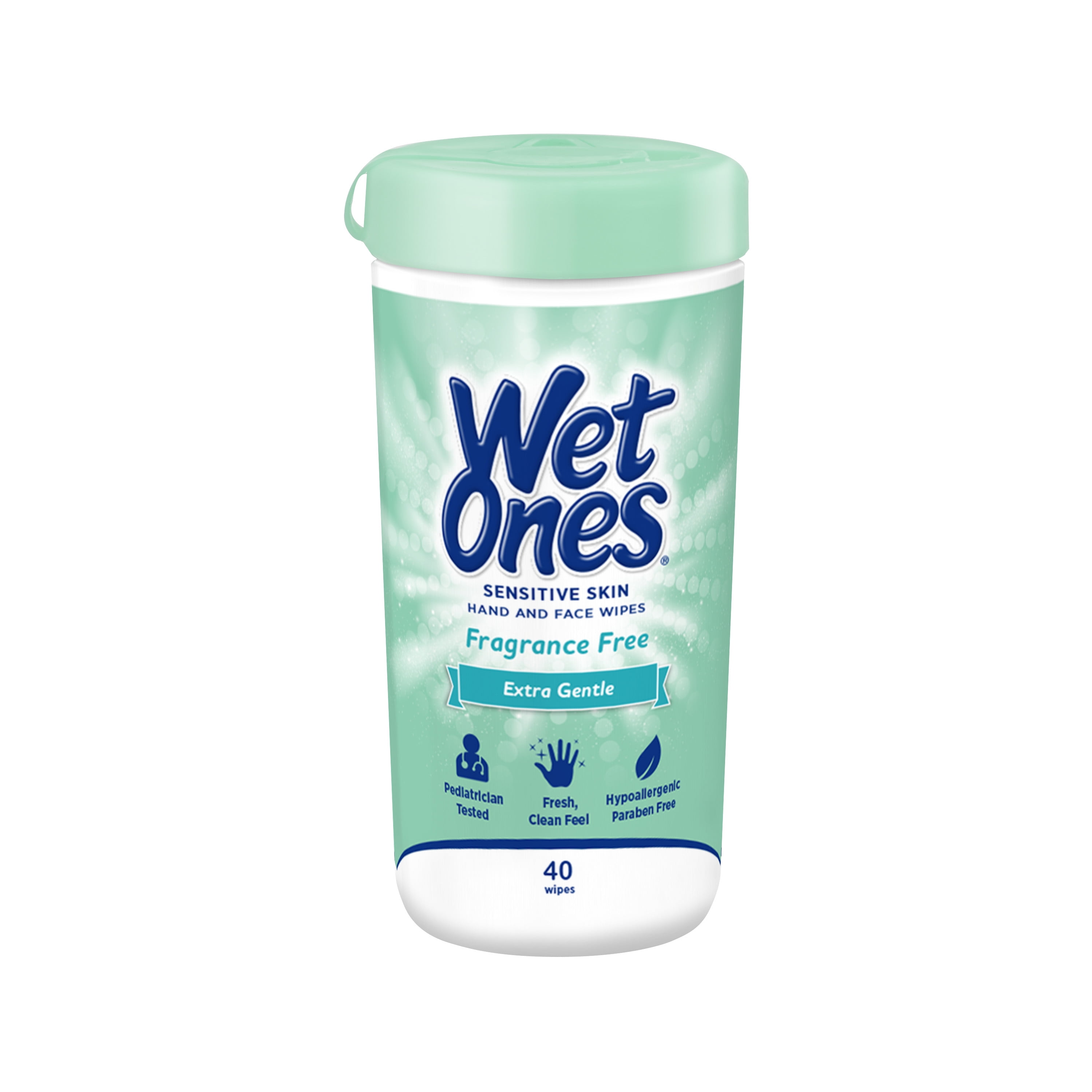 Wet Ones Sensitive Skin Hand Wipes Canister, Fragrance Free, 40 Ct