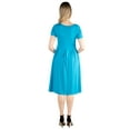 thumbnail image 3 of 24seven Comfort Apparel Short Sleeve Maternity Midi Skater Dress With Pockets, 3 of 3