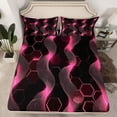 thumbnail image 2 of Castle Fairy Abstract Hexagon Honeycomb Full Size Sheets 4-Piece for Teens Boys Girls,Gradient Spiral Stripes Breathable Bed Sheets,Futuristic Geometric Lightweight Sheet Sets,Breathable Home Decor, 2 of 7