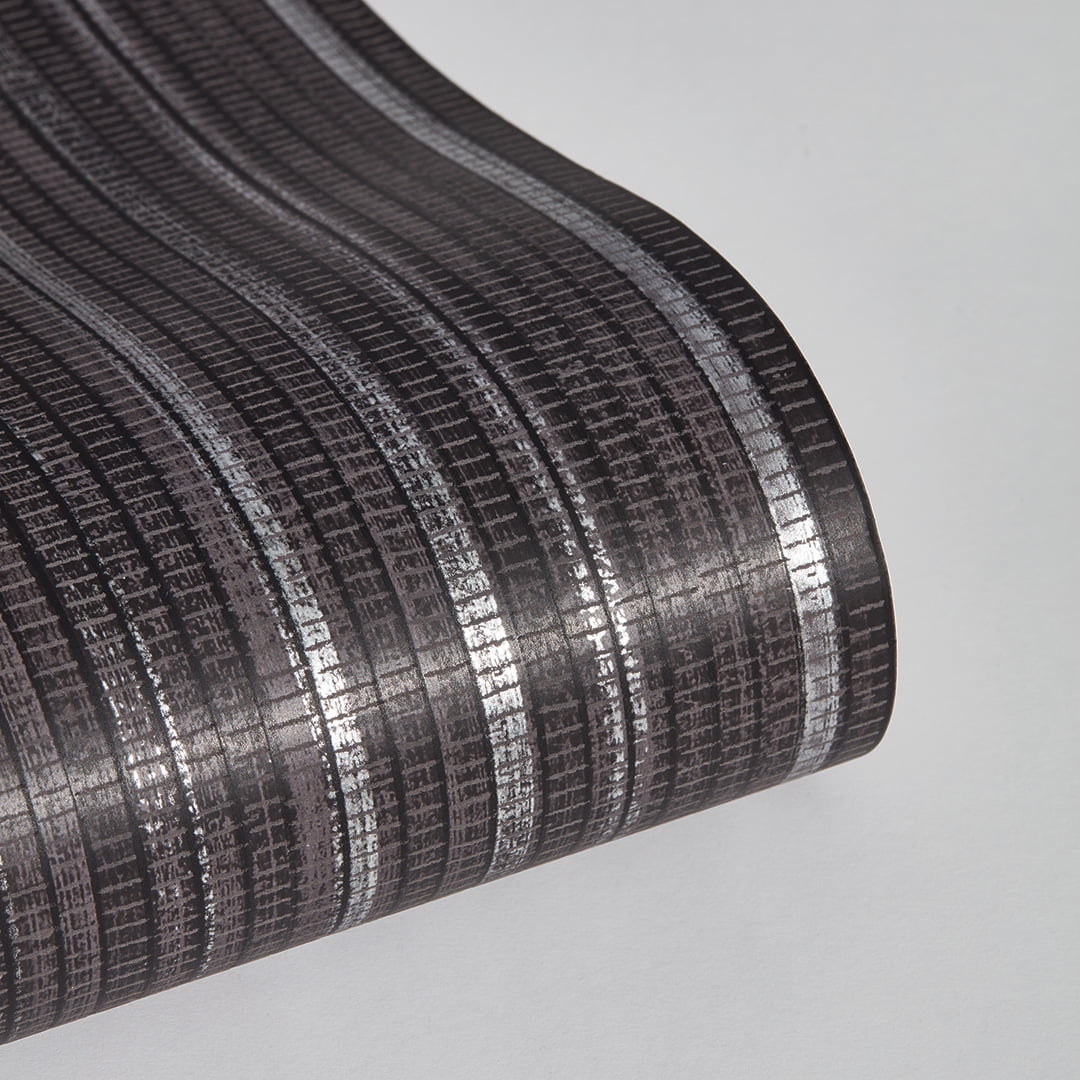 Tempaper Textured Faux Grasscloth Metallic Black Peel and Stick Wallpaper, 20.5" x 16.5'