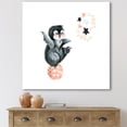 thumbnail image 2 of Designart ' Little Penguin With Planets and Stars II ' Farmhouse Canvas Wall Art Print, 2 of 4