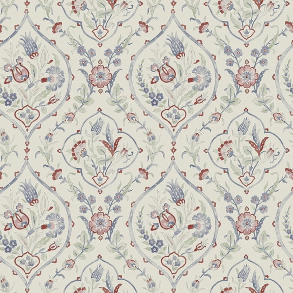 Laura Ashley Foscot Damask Crimson Red Wallpaper