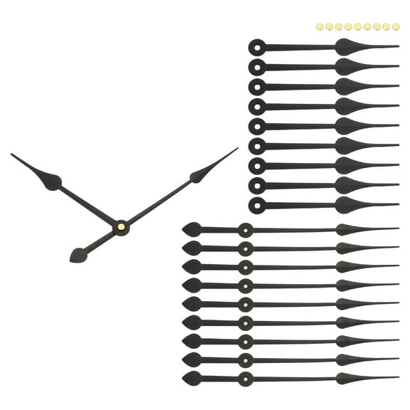 Clock Hands Kit, 10 Set Clock Hands Kits Clock Mechanism Movement Aluminum Wall Clock Hands Parts, Black, A24