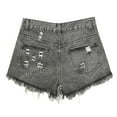 thumbnail image 2 of Spdoo Women's Casual High Rise Denim Shorts Stretch Ripped Raw Hem Jean Shorts Plus Size Summer Hot Pants S-6XL, 2 of 6