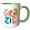 Green/White, variant on 3drose, Grazie Thank You Greeting Gift, 15oz Two-tone Blue Mug