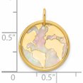 thumbnail image 3 of 14K Yellow Gold Polished Mother Of Pearl Earth Pendant (20 X 17) Made In Spain -Jewelry By Sweet Pea, 3 of 7