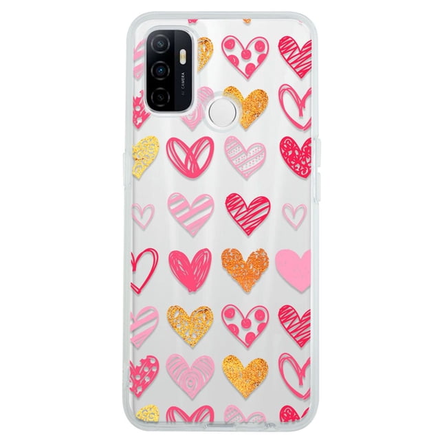 Funda Para Oppo A53 2020 Corazones Handmade, Uso Rudo, InstaCase Protector para Oppo A53 2020 Antigolpes, Case Corazones Handmade