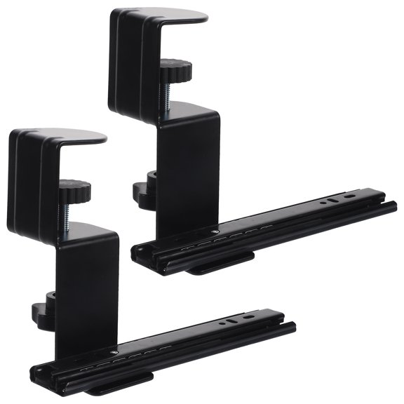 HOMEMAXS Black Iron Desk Extension Bracket with Adjustable Stand for Lampshade 2 Sets