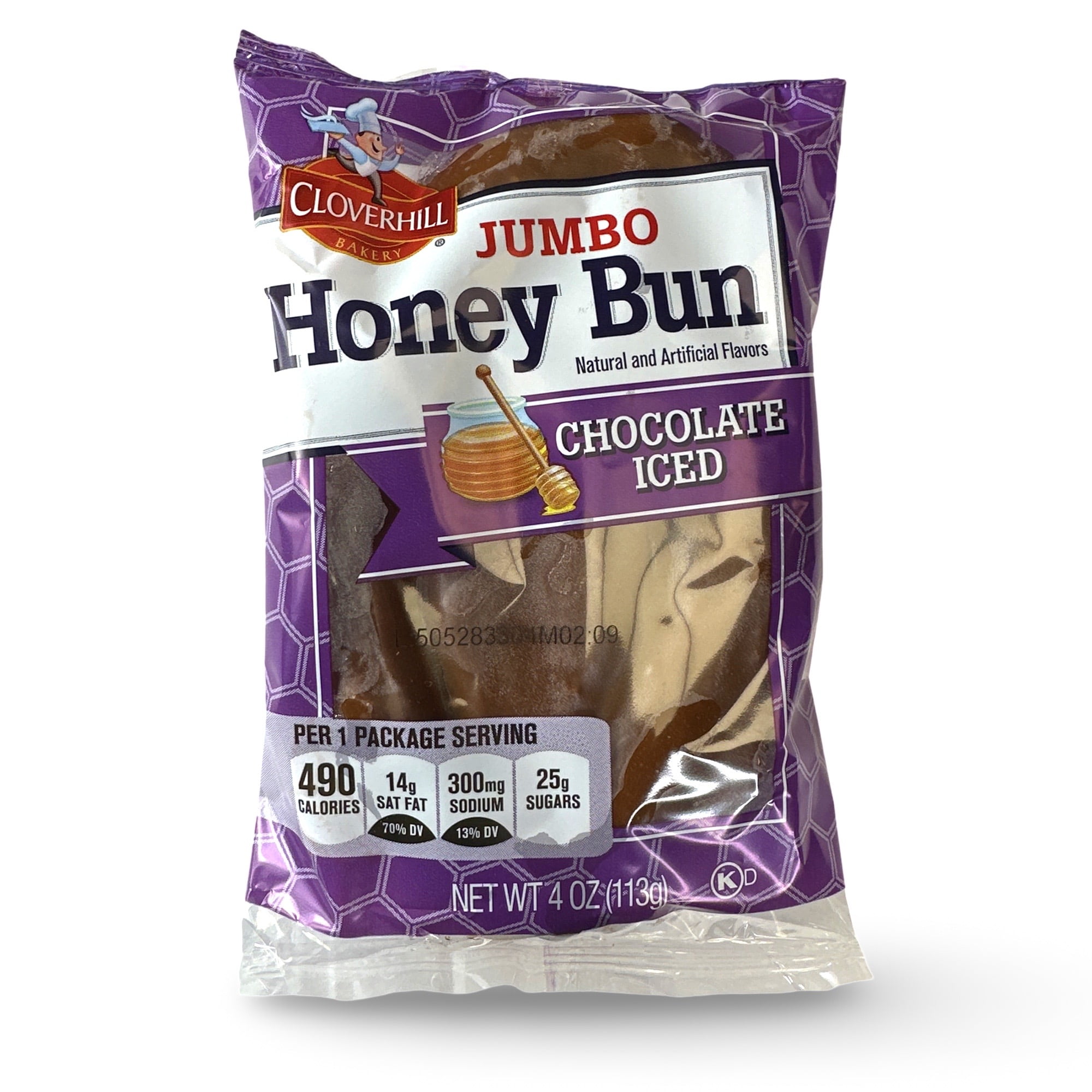 Cloverhill Big Honey Jumbo Honeybuns, Chocolate Iced, Pack of 6