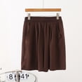 thumbnail image 2 of Asxite Plus Size Shorts for Women Solid Pockets Stretchy Elastic Waist Summer Loose Casual, 2 of 5