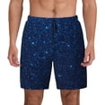 thumbnail image 2 of Goofa Sparkling Blue Glitter Printed Men's Swim Trunks Board Shorts Quick Dry Mens Swimming Trunks with Compression Liner,Breathable Fit Hawaii Beach Shorts-Medium, 2 of 9