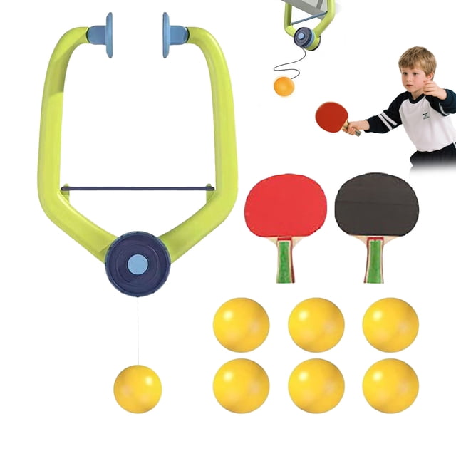 WUSUOWEI 1Set Door Pingpong Game Set,Hanger,Rackets and Balls,Hanging Table Tennis Trainer Portable Set,Adjustable Portable Table Tennis Exerciser for Indoor Fun,Enhanced Coordination