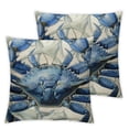 thumbnail image 2 of COMIO Nautical Ocean Animal Decor Throw Pillow Cover, Sea Underwater Submarine Blue Crab Decorative Pillow Case Home Decor Square Pillowcase White, 2 of 6
