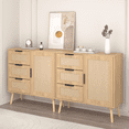 thumbnail image 5 of Rattan Wood Dresser with Drawers & Shelf: Modern Storage Cabinet for Bedroom & Living Room, 5 of 12