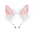 thumbnail image 2 of Diadema con orejas de zorro, decoración para fotos, accesorios de cosplay para juegos de rol, Halloween y actuaciones. Blanco Rosa, 2 of 9