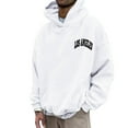 thumbnail image 3 of CUSTG Mens Autumn Winter Back Letter Printing Letter Oversize Loose Plus Size Hooded Pullover Sweatshirt Tops Long Sleeve Everyday Basic Streetwear, 3 of 7