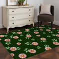 thumbnail image 3 of Pink Daisies Area Rugs 4x6 ft Flower Leaves Plant Green Background Washable Rug Non Slip Indoor Carpet Absorbent Floor Mat for Living Room Bedroom Dining Room, 3 of 9