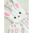 thumbnail image 6 of Baby Girl Easter Outfit Bunny Ruffle Short Sleeve Shirt  one-piece  Suspender Skirt Overall Dress Newborn Easter Clothes Headband, 6 of 9