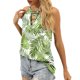 thumbnail image 5 of Camisetas sin mangas para las mujeres 2024 Top informal de verano para mujer, camiseta sin mangas con tirantes, Top con estampado Floral elegante y hueco, camiseta sin mangas (Green, L), 5 of 5