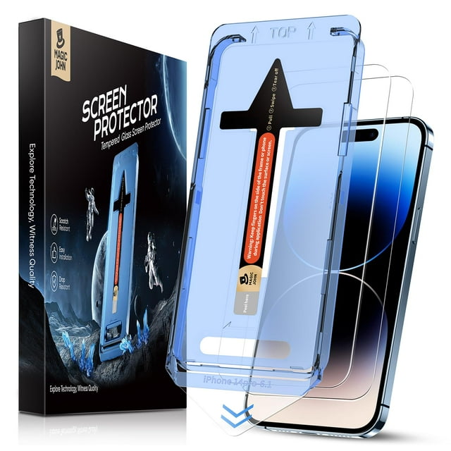 Protector de pantalla MAGIC JOHN de cristal templado para iPhone 14 Pro