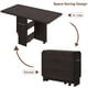 thumbnail image 3 of Qinaqin Marrón Plegable Kitchen Mesa para 4 con 2 Almacenamiento Shelves y 6 Ruedas Movable Space Saving Pequeño Kitchens cm de Profundidadining Rooms, 3 of 8