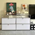 thumbnail image 4 of XzxMedieval usm mueble de TV de acero inoxidable módulo combinación de almacenamiento gabinete lateral, 4 of 4