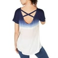thumbnail image 2 of Ideology Women’s Tie-Dyed Strappy-Back High-Low Hem Blouse T-Shirt Tops, Navy, X-Large, 2 of 2