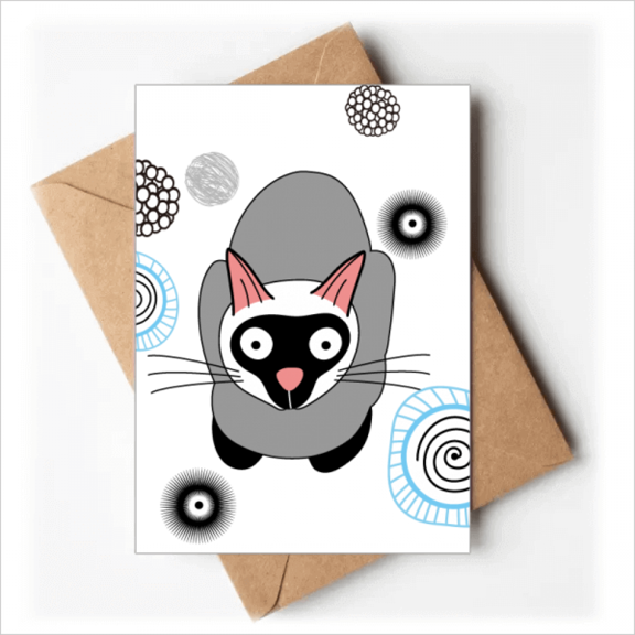 Siamese Kitten Gray Cat Animal Greeting Cards You are Invited Invitations