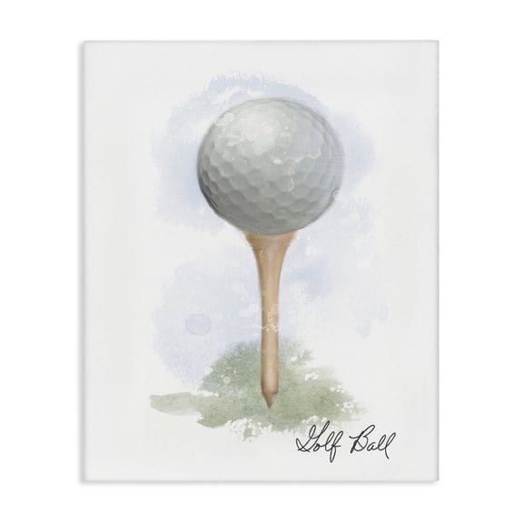 Stupell Industries Soft Pastel Golf on Tee Sports & Sports Teams Painting Wrapped Canvas Canvas Art Print Wall Art, 16 x 20
