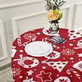 thumbnail image 6 of GZHJMY 60 Inch Round Tablecloth - Christmass Waterproof Spill-Proof Table Cloth with Lace Washable Decorative Fabric Table Cover for Dining Tables, Kitchen and Parties Home Decor, 6 of 7