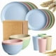 thumbnail image 4 of 16pcs Unbreakable Wheat Straw Dinnerware Sets, Reusable Tableware Set, Lightweight Microwave Dishwasher Safe, Plates, Cups, Bowls For RV Camping Picni, 4 of 5