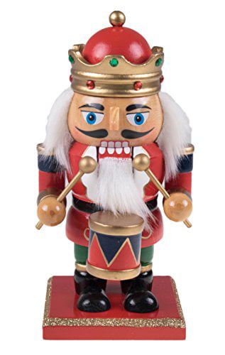Clever Creations Classic Drummer Nutcracker Music Box Blue and Red Drum and Stand 12” Tall Festive Collectible Nutcracker Perfect for Any Decor Theme 100% Wood