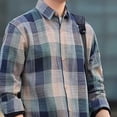 thumbnail image 5 of Tsivenald Men's Long Sleeve Flannel Shirts Jacket Fashion Plaid Jackets Casual Button Down Shirt with Pockets, 5 of 9