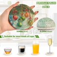 thumbnail image 4 of 6 Pcs Drink Coasters with Holder 3.94in Woven Coasters for Drinks Christmas Ornaments Watercolor Painting Coaster Set for Protection Table, 4 of 7